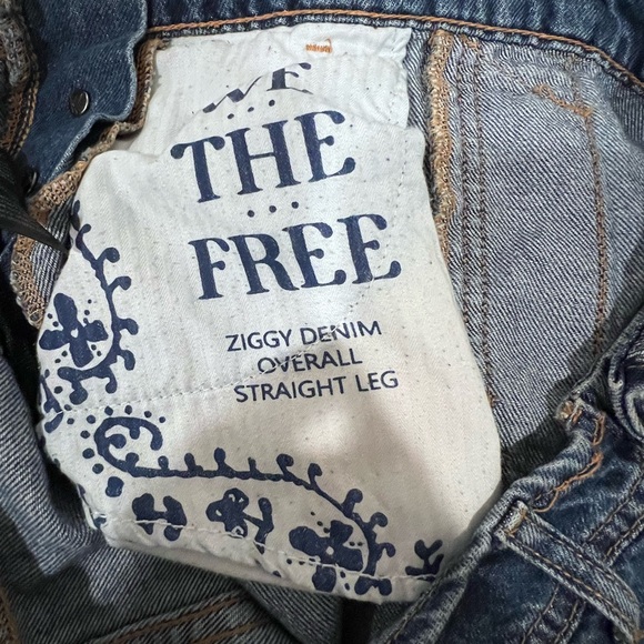 Free People We The Free Ziggy denim Overalls Size Small Straight Leg - Picture 6 of 7